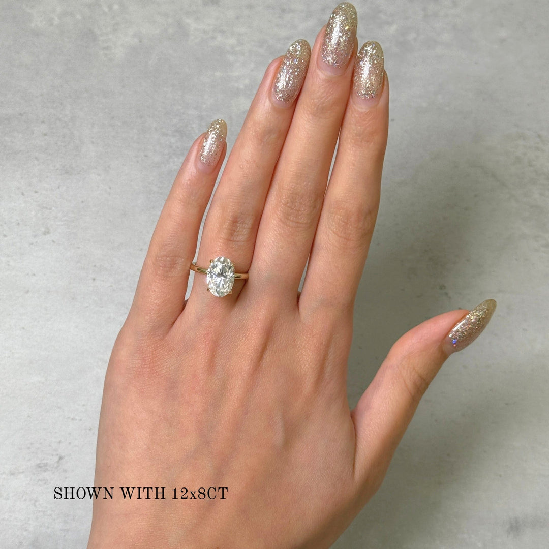 AGIDesignShop Jade Oval Moissanite  Engagement Ring