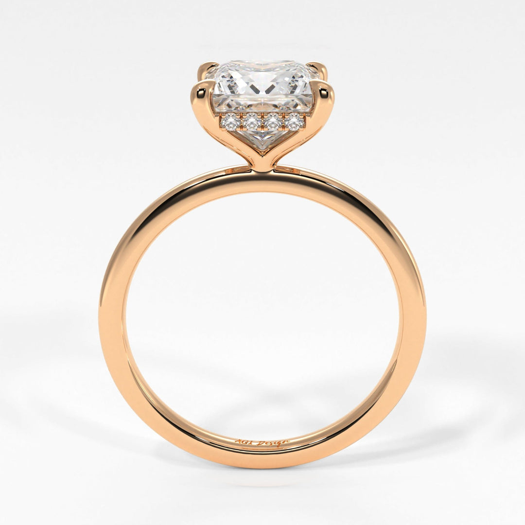 AGI Design Jade Princess Cut Lab Created Diamond Engagement Ring