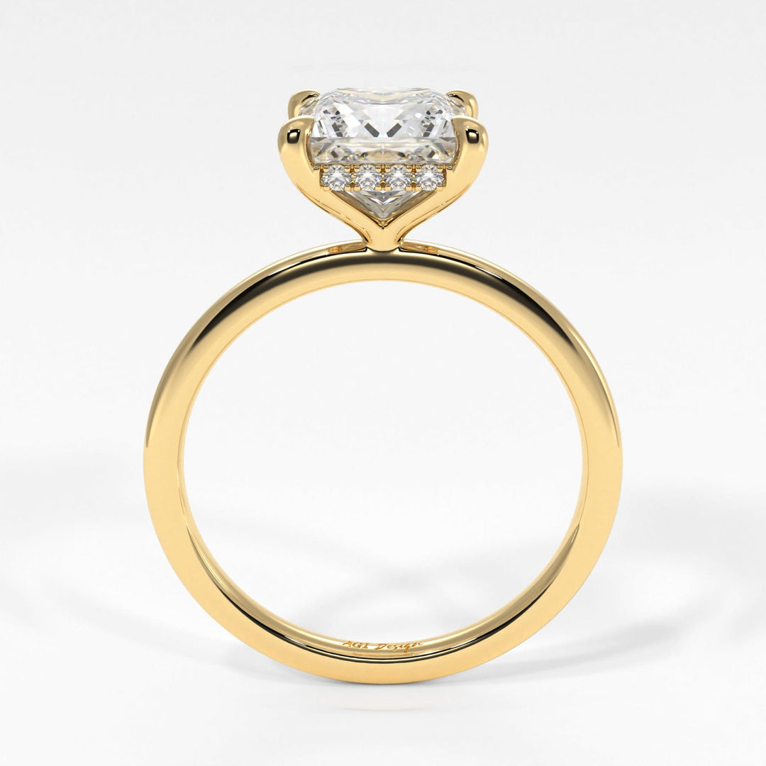 AGI Design Jade Princess Cut Lab Created Diamond Engagement Ring