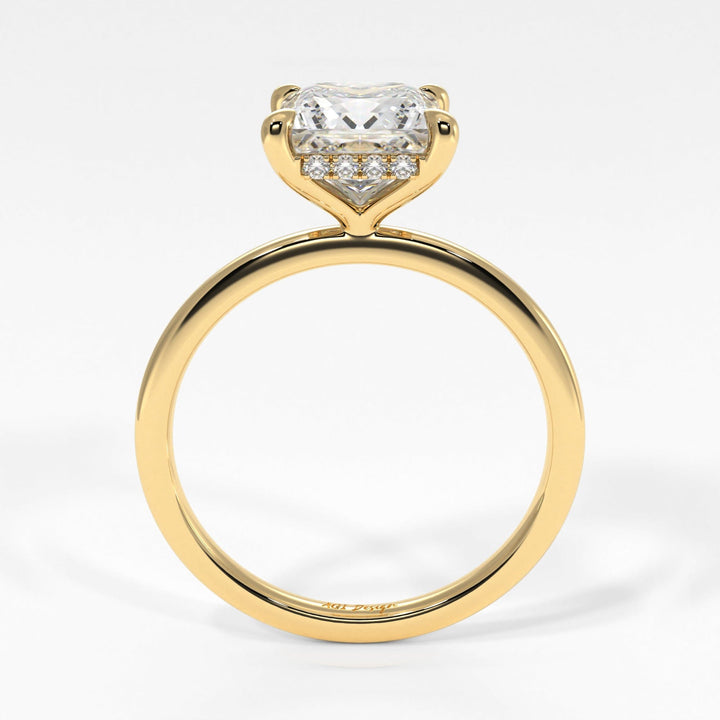 AGI Design Jade Princess Cut Lab Created Diamond Engagement Ring