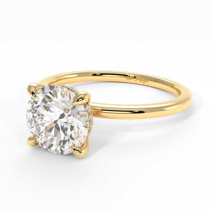 AGI Design Jade Round Lab Created Diamond Engagement Ring