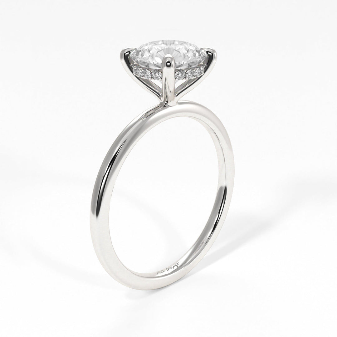 AGI Design Jade Round Lab Created Diamond Engagement Ring