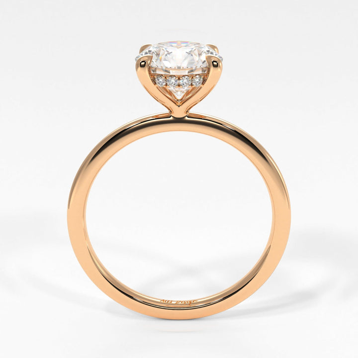 AGI Design Jade Round Lab Created Diamond Engagement Ring