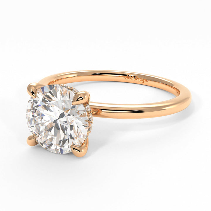 AGI Design Jade Round Lab Created Diamond Engagement Ring