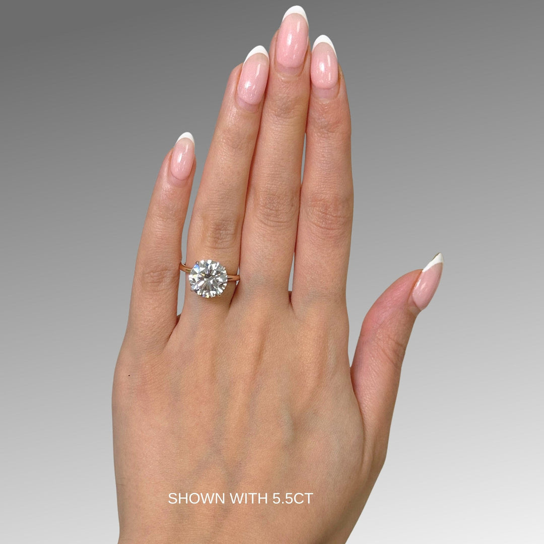 AGI Design Jade Round Lab Created Diamond Engagement Ring