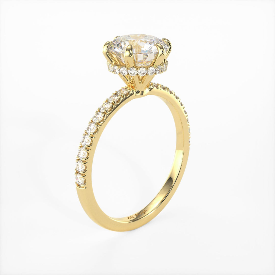 AGI Design Jenny Round Lab Created Diamond Engagement Ring