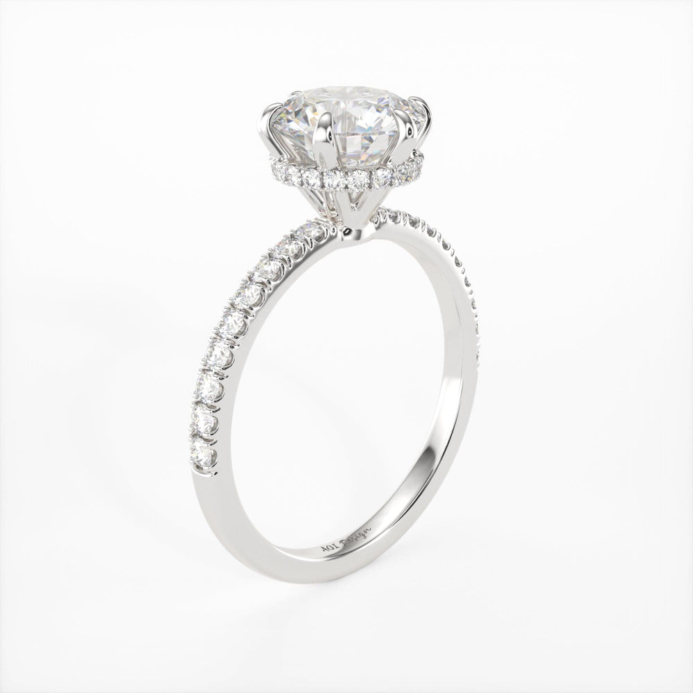 AGI Design Jenny Round Lab Created Diamond Engagement Ring