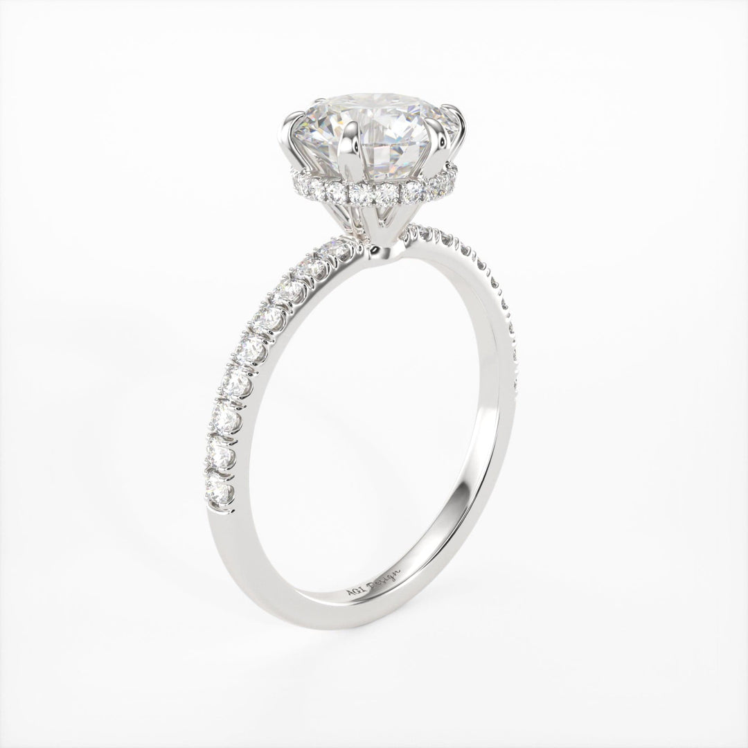 AGI Design Jenny Round Lab Created Diamond Engagement Ring
