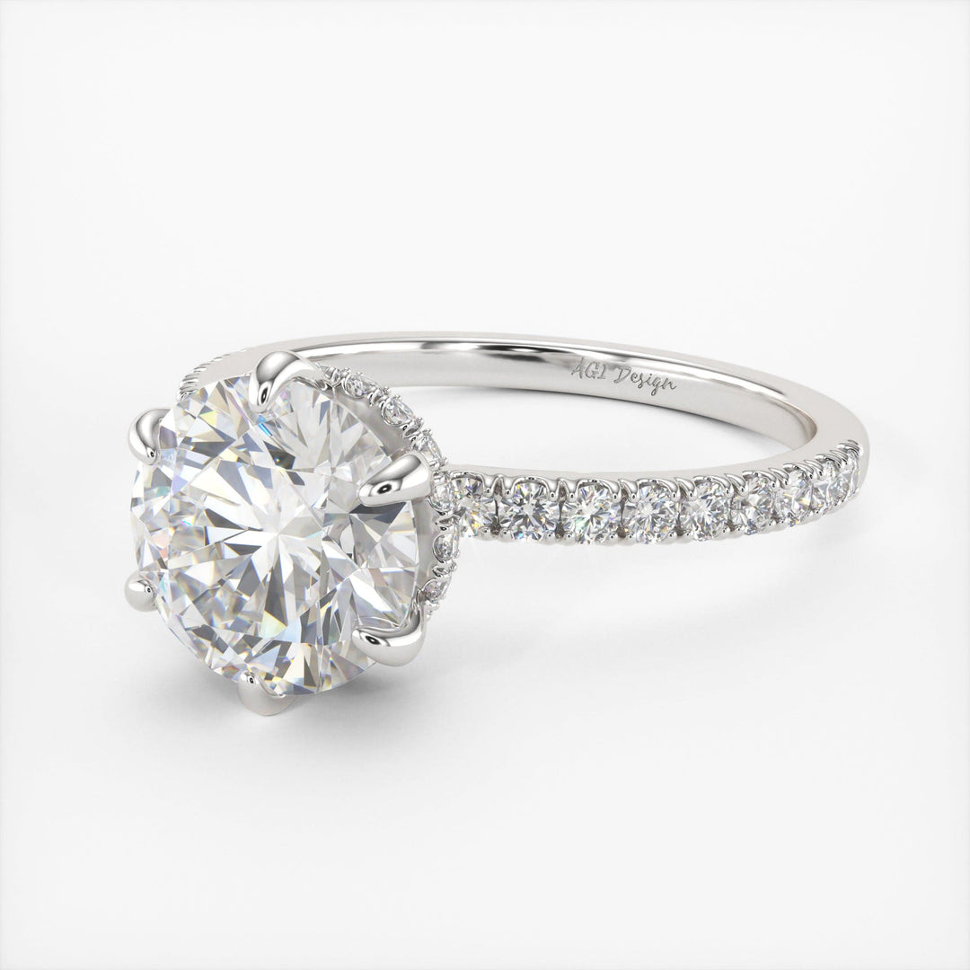 AGI Design Jenny Round Lab Created Diamond Engagement Ring