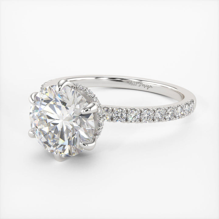 AGI Design Jenny Round Lab Created Diamond Engagement Ring