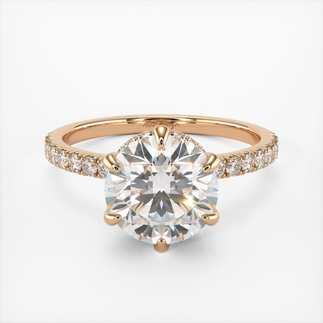 AGI Design Jenny Round Lab Created Diamond Engagement Ring