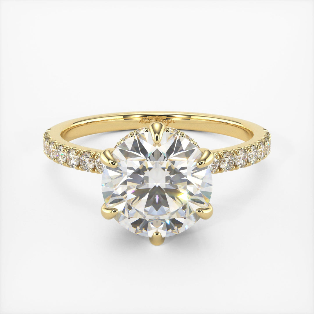 AGI Design Jenny Round Lab Created Diamond Engagement Ring