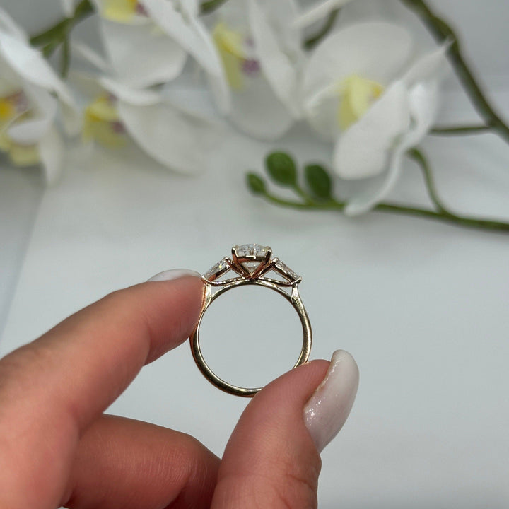 AGIDesignShop Laura Oval Lab Diamond and Pear Shape Lab Diamonds Engagement Ring