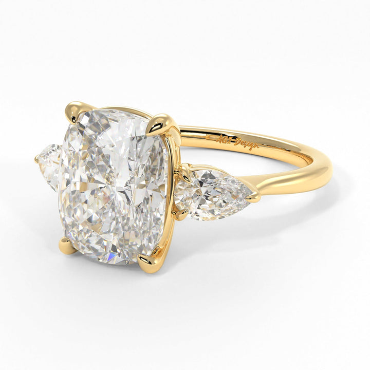 AGI Design Leah Elongated Cushion Cut Lab Created Diamond Engagement Ring