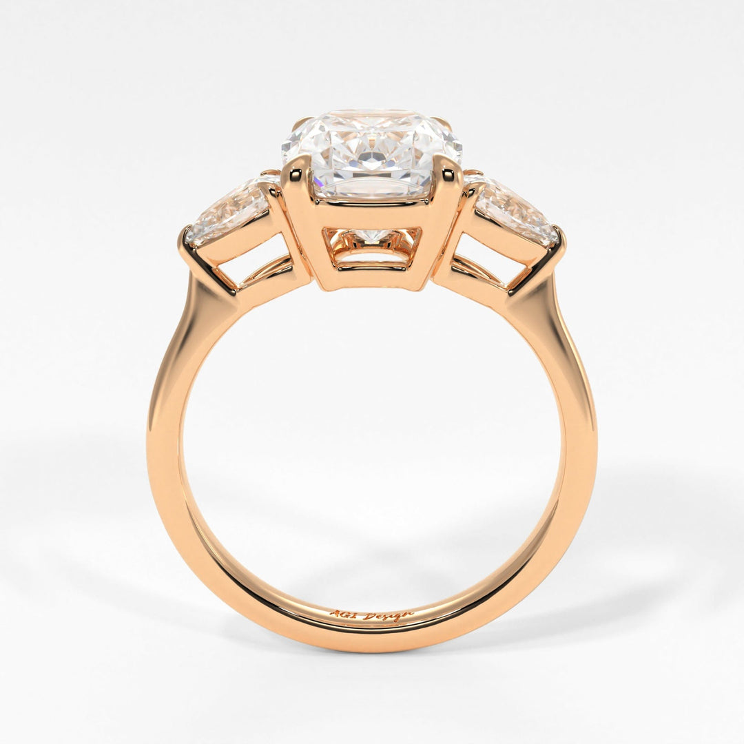 AGI Design Leah Elongated Cushion Cut Lab Created Diamond Engagement Ring
