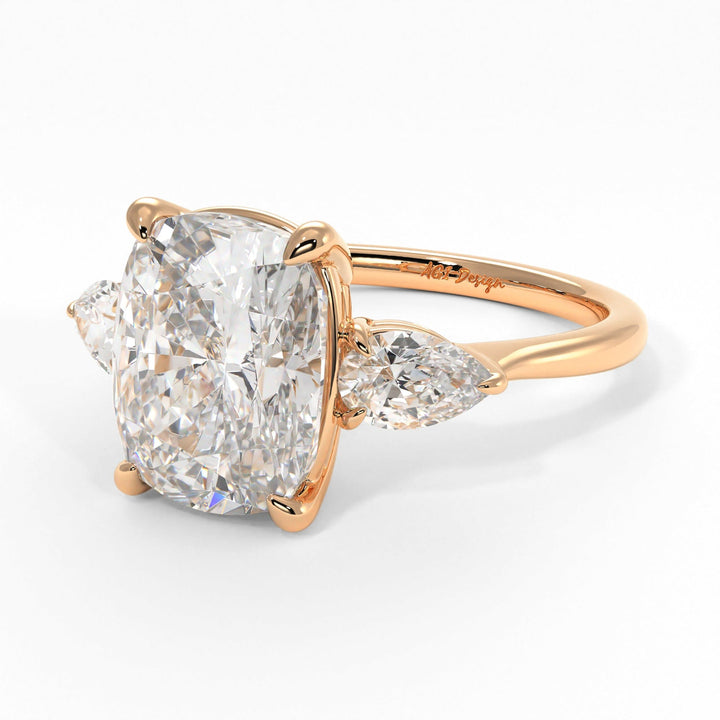 AGI Design Leah Elongated Cushion Cut Lab Created Diamond Engagement Ring