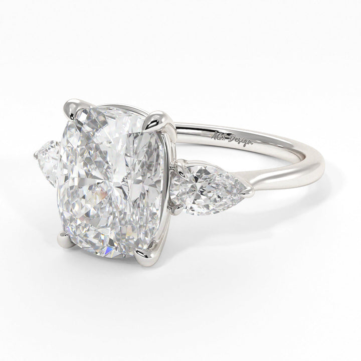 AGI Design Leah Elongated Cushion Cut Lab Created Diamond Engagement Ring