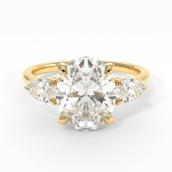 AGI Design Leah Oval Lab Created Diamond Engagement Ring