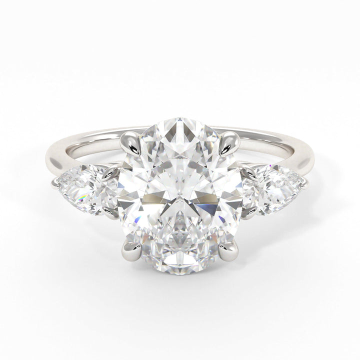 AGI Design Leah Oval Lab Created Diamond Engagement Ring