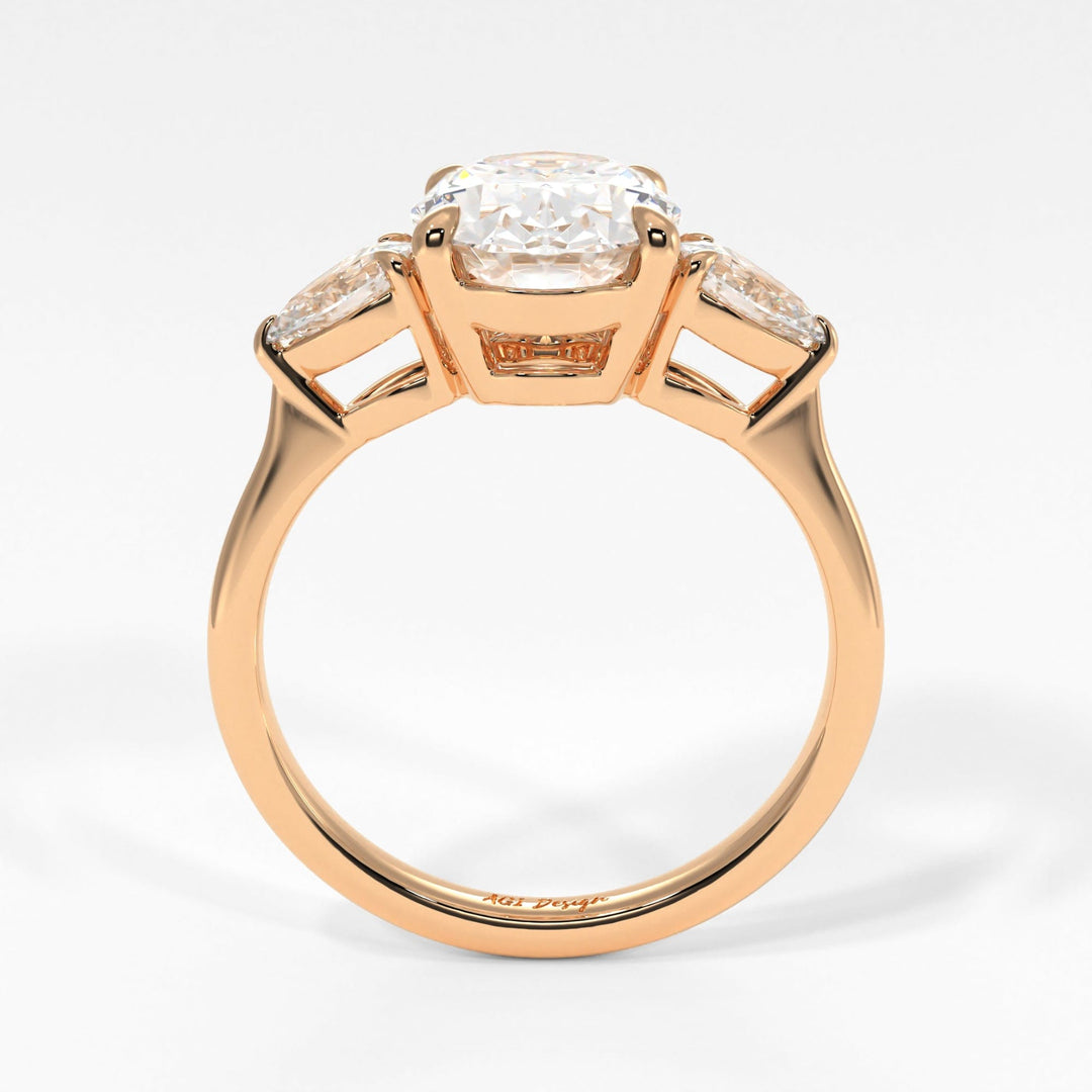 AGI Design Leah Oval Lab Created Diamond Engagement Ring