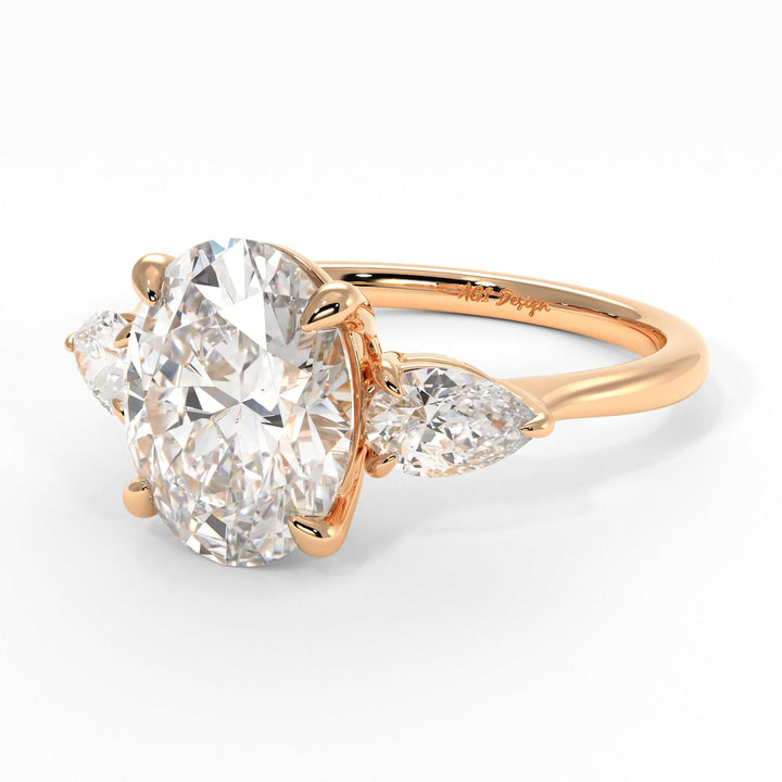 AGI Design Leah Oval Lab Created Diamond Engagement Ring