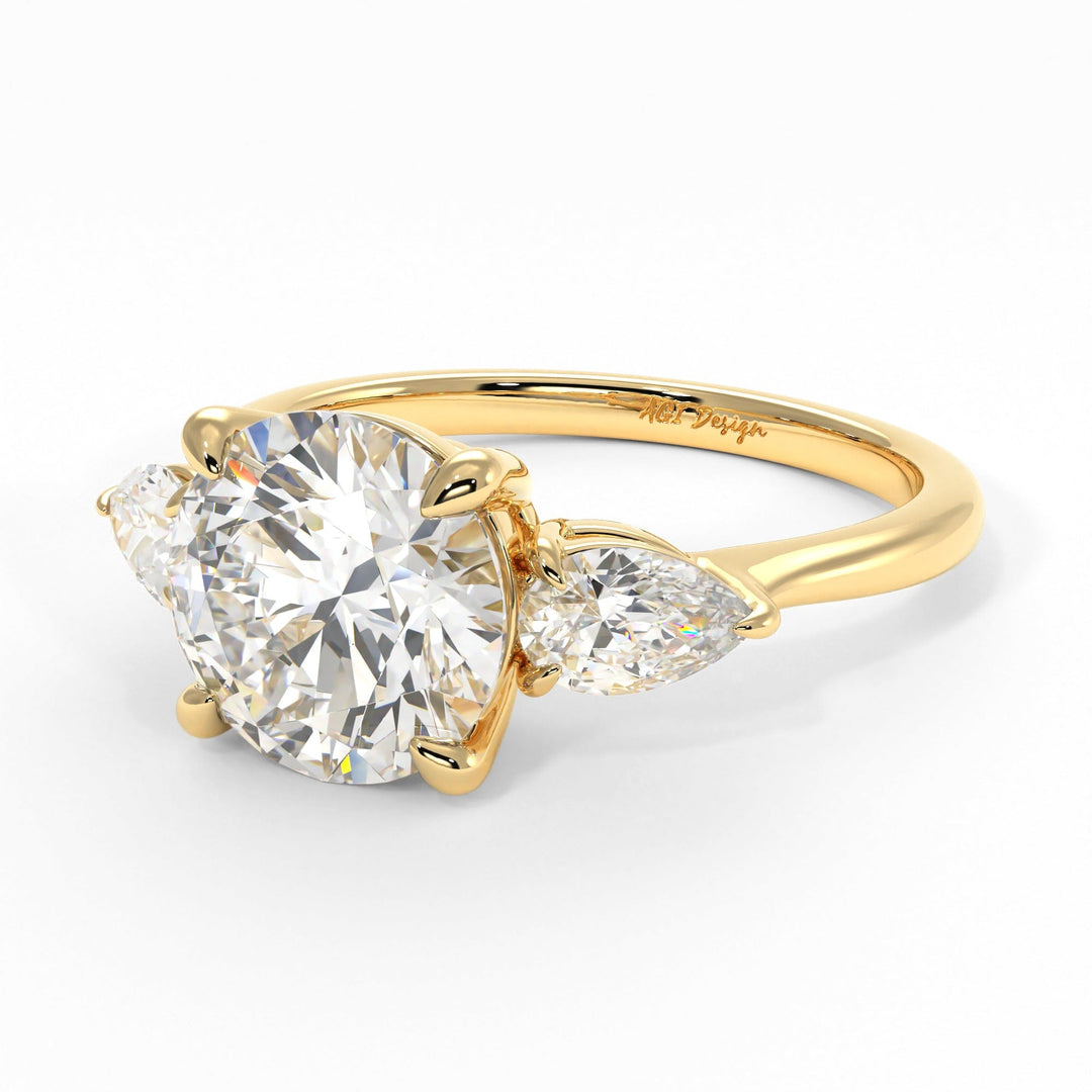 AGI Design Leah Round Lab Created Diamond Engagement Ring