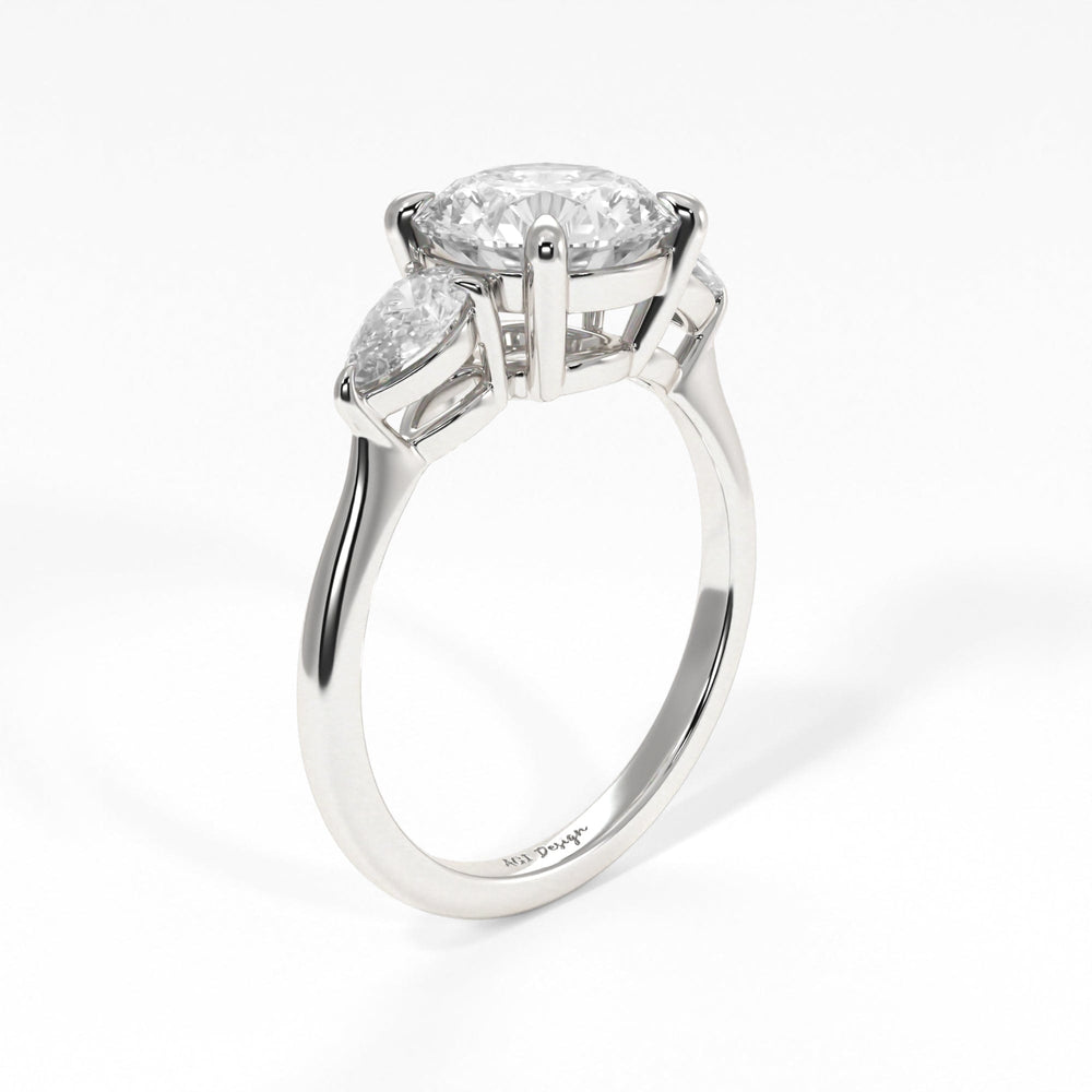 AGI Design Leah Round Lab Created Diamond Engagement Ring