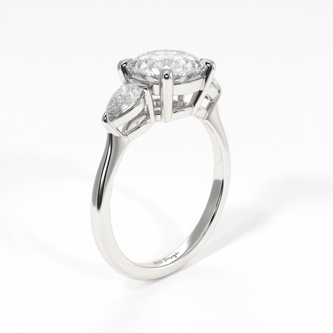 AGI Design Leah Round Lab Created Diamond Engagement Ring