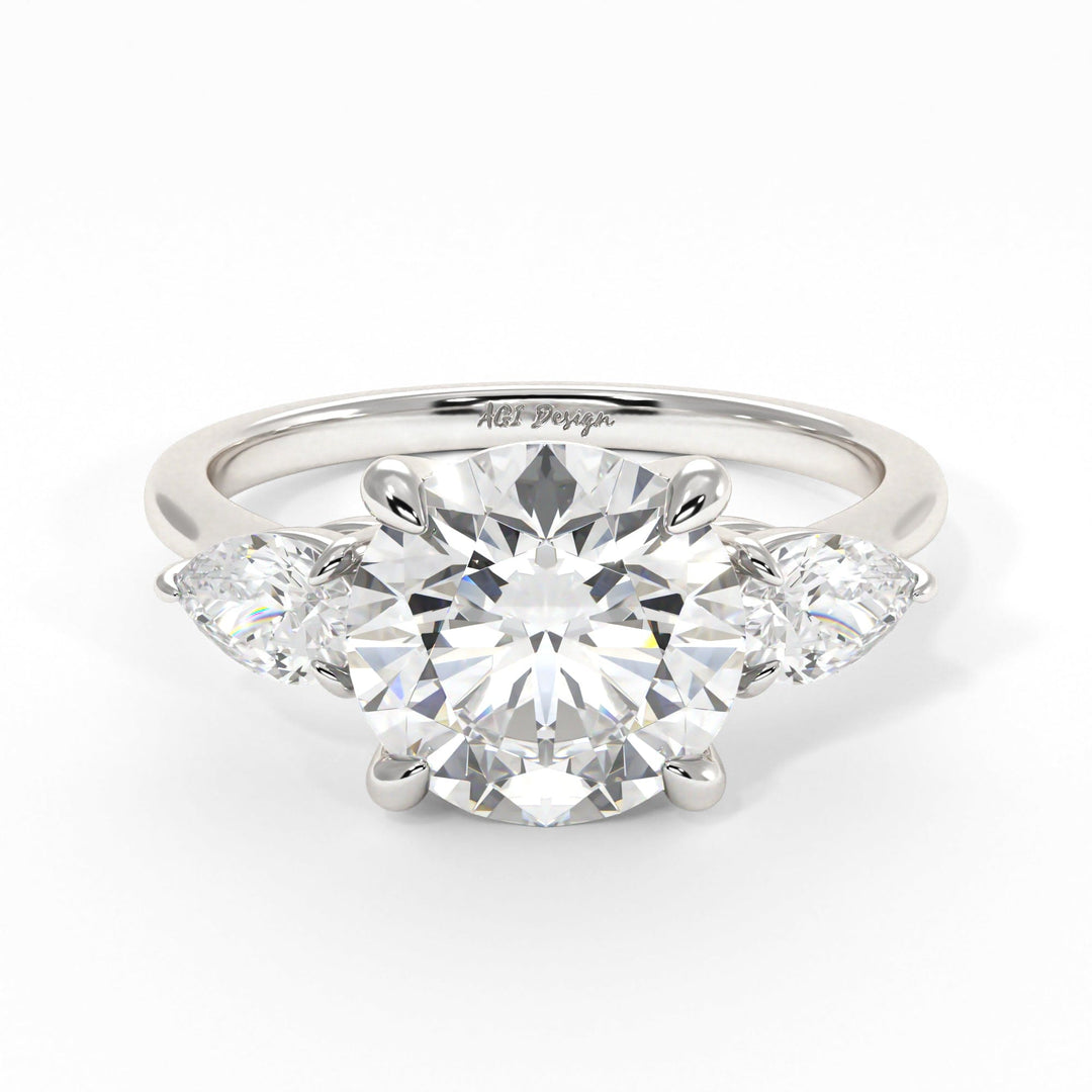 AGI Design Leah Round Lab Created Diamond Engagement Ring