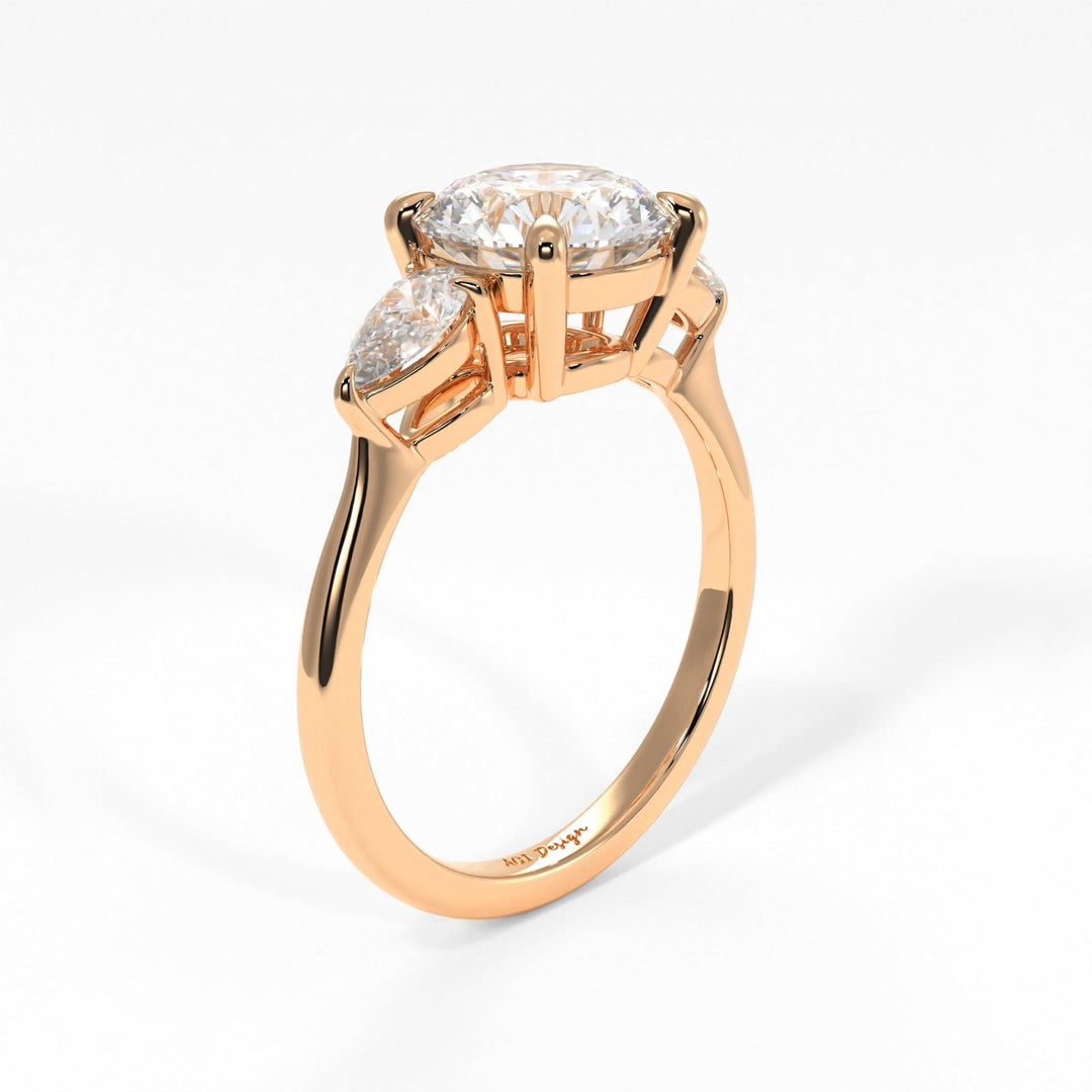 AGI Design Leah Round Lab Created Diamond Engagement Ring