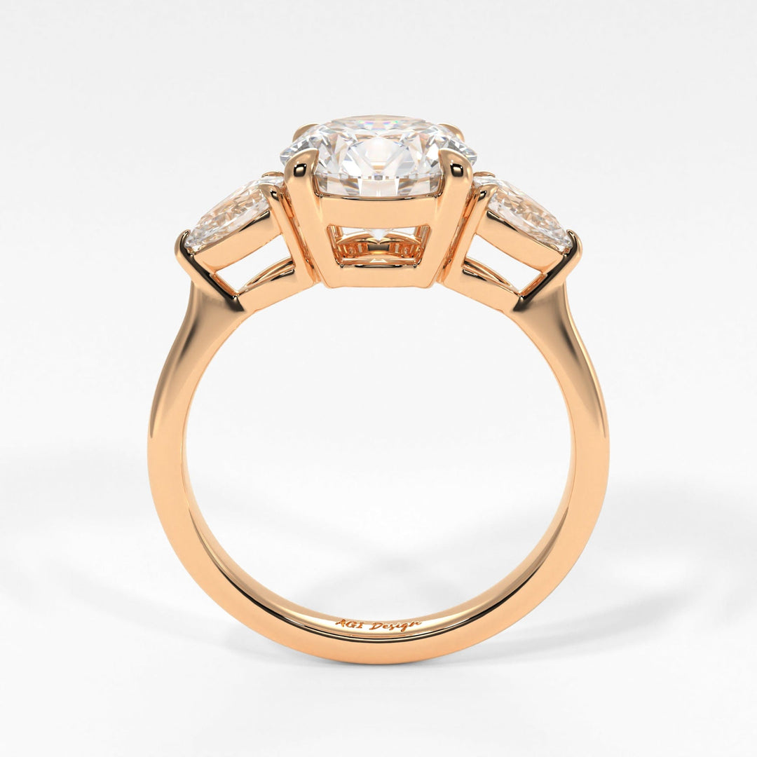 AGI Design Leah Round Lab Created Diamond Engagement Ring
