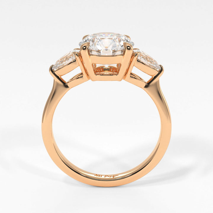 AGI Design Leah Round Lab Created Diamond Engagement Ring