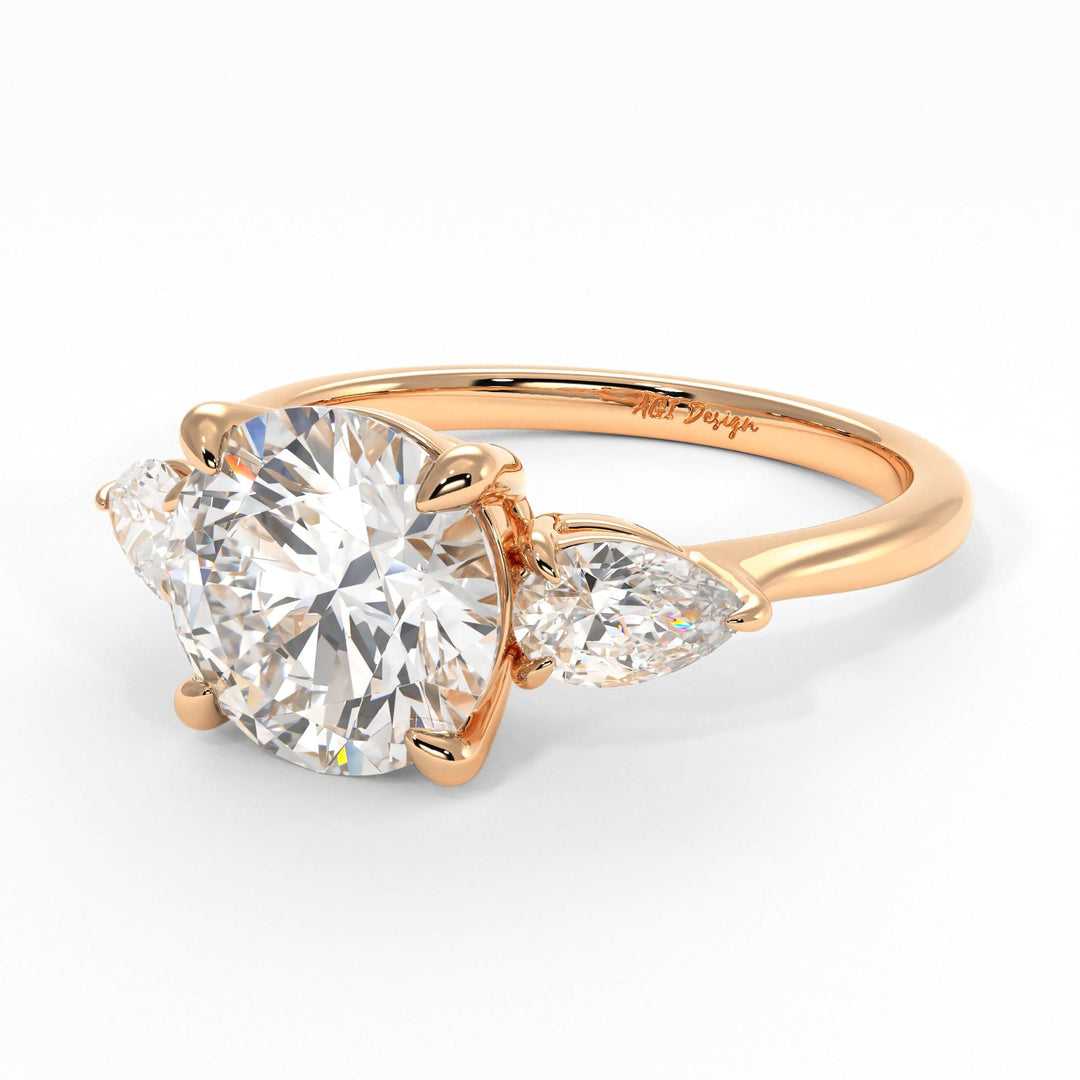 AGI Design Leah Round Lab Created Diamond Engagement Ring