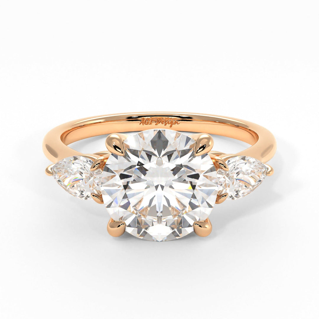 AGI Design Leah Round Lab Created Diamond Engagement Ring