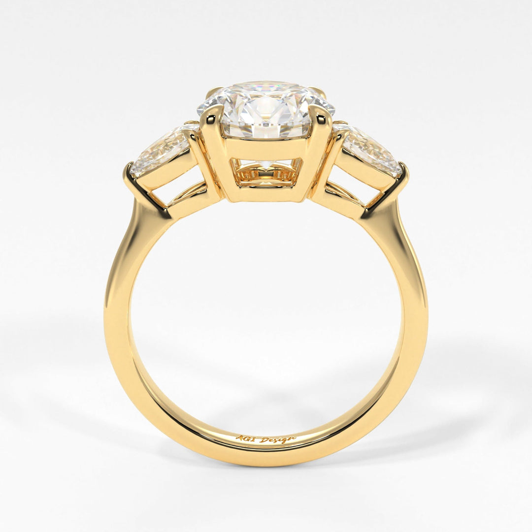 AGI Design Leah Round Lab Created Diamond Engagement Ring