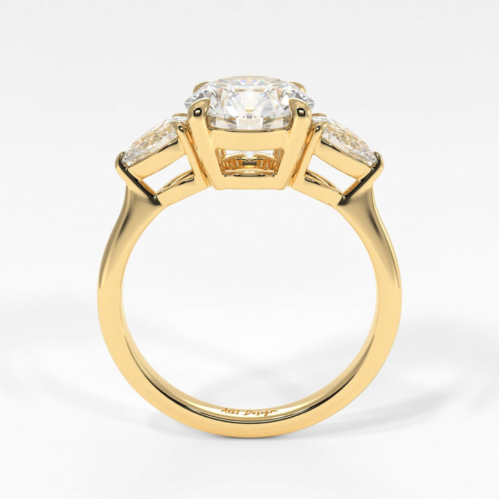 AGI Design Leah Round Lab Created Diamond Engagement Ring