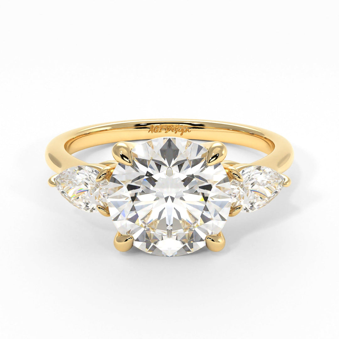 AGI Design Leah Round Lab Created Diamond Engagement Ring