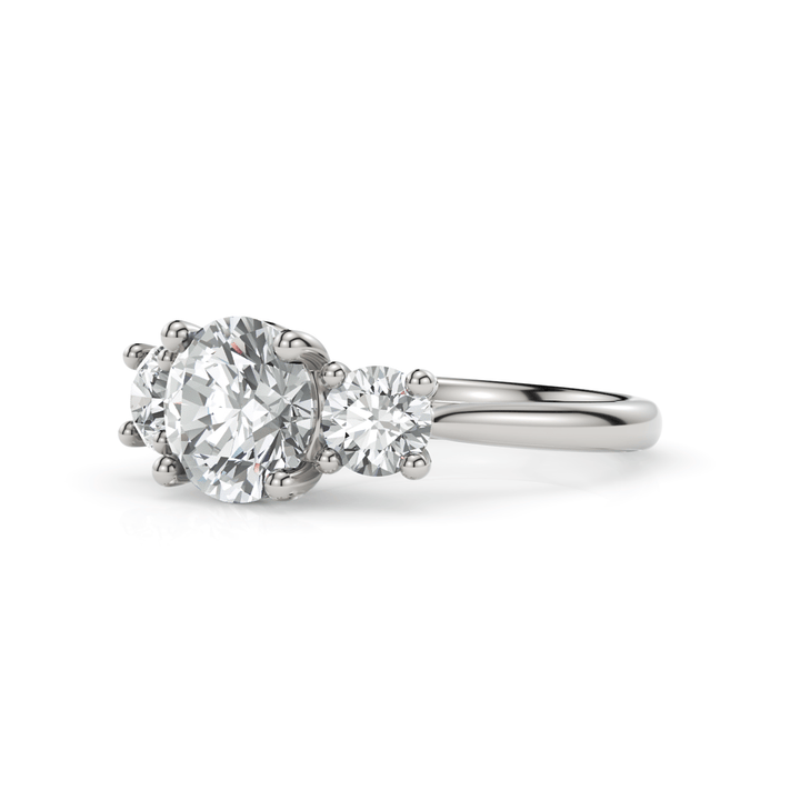 AGI Design Leona Round Lab Created Diamond Engagement Ring