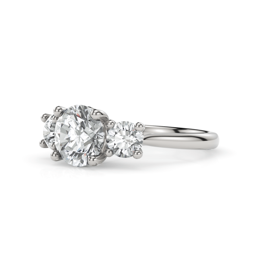AGI Design Leona Round Moissanite and Lab Diamonds Engagement Ring