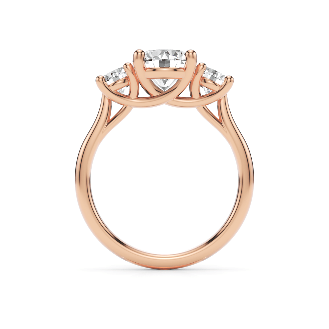 AGI Design Leona Round Moissanite and Lab Diamonds Engagement Ring