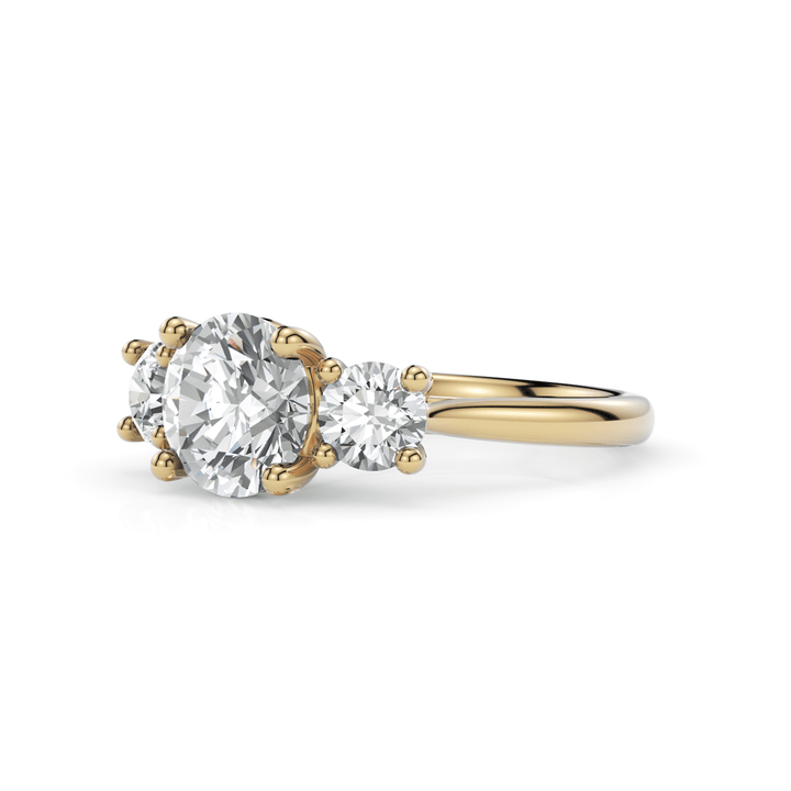 AGI Design Leona Round Moissanite and Lab Diamonds Engagement Ring