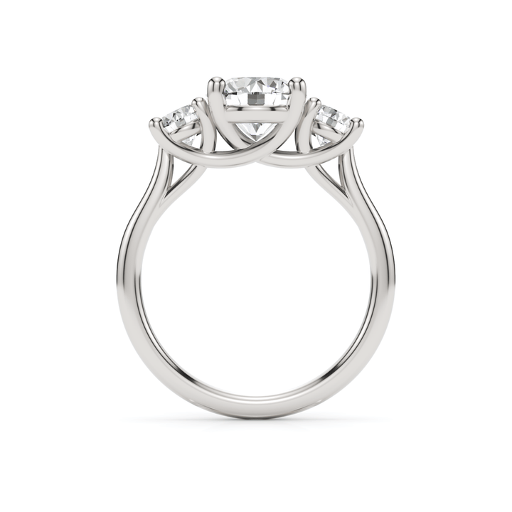 AGI Design Leona Round Moissanite and Lab Diamonds Engagement Ring