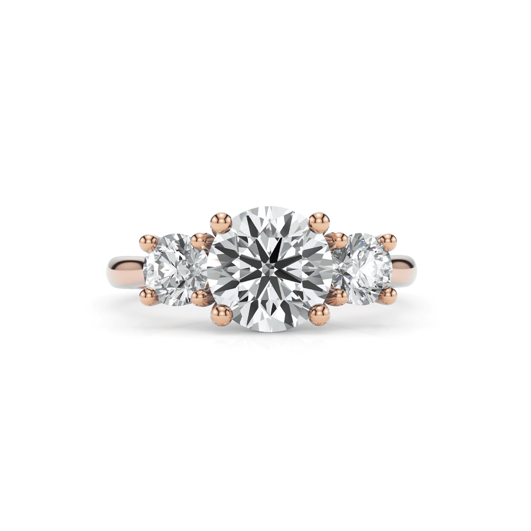 AGI Design Leona Round Moissanite and Lab Diamonds Engagement Ring