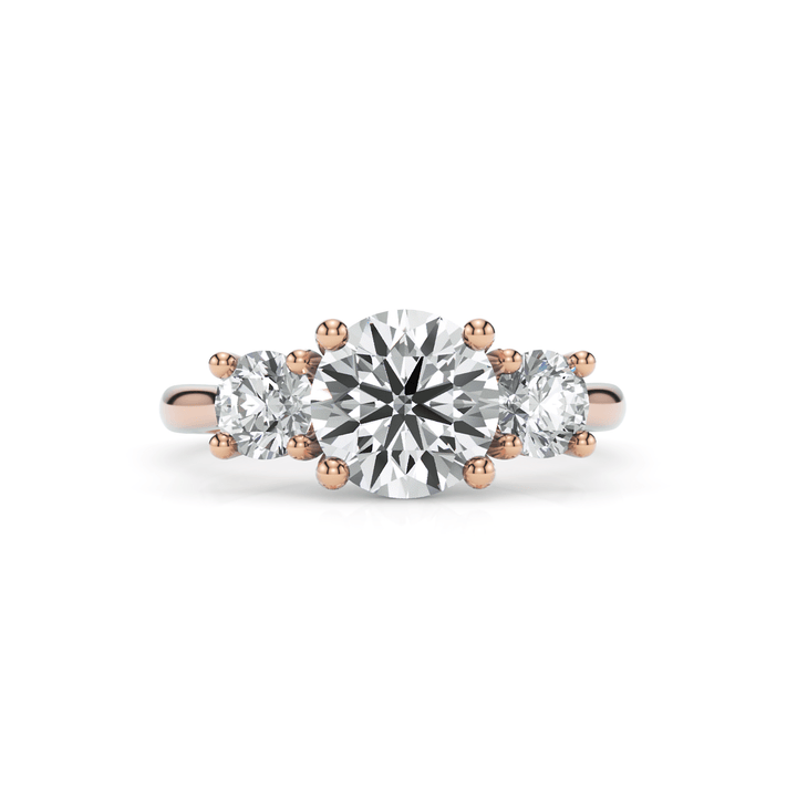 AGI Design Leona Round Moissanite and Lab Diamonds Engagement Ring