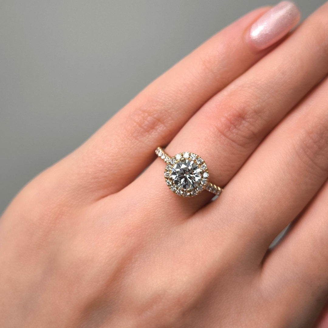 AGI Design Lily Round Lab Created Diamond Engagement Ring