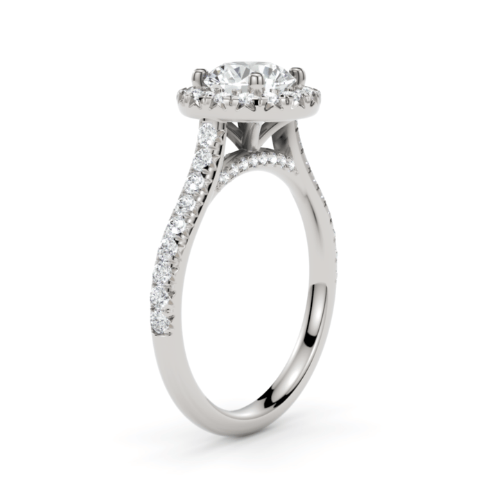 AGI Design Lily Round Lab Created Diamond Engagement Ring
