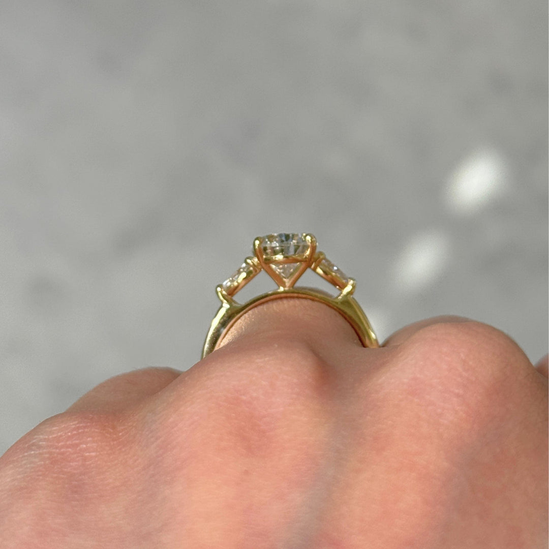 AGI Design Linda Pear Shape Lab Created Diamond Engagement Ring