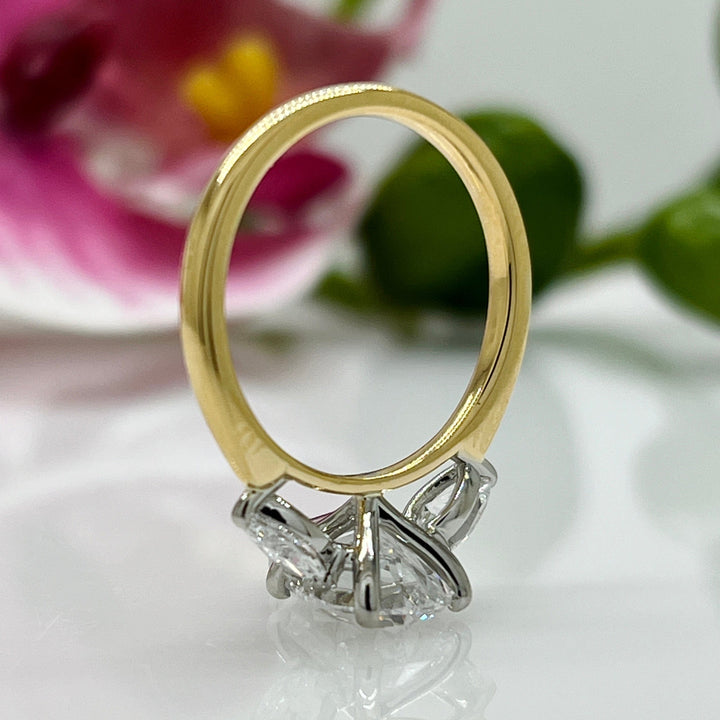 AGI Design Linda Pear Shape Lab Created Diamond Engagement Ring