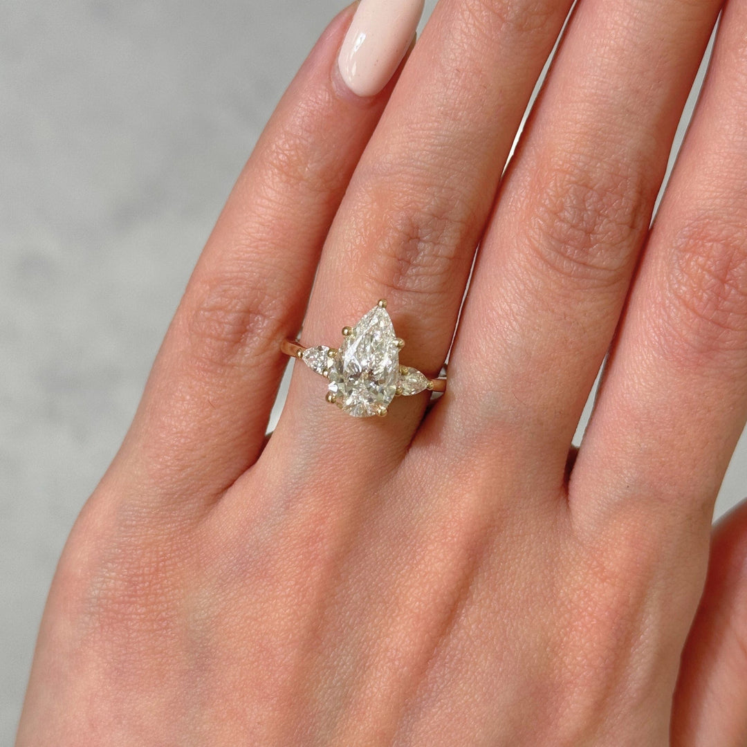 AGI Design Linda Pear Shape Lab Created Diamond Engagement Ring