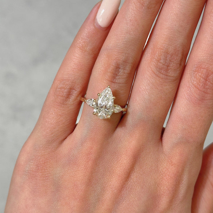 AGI Design Linda Pear Shape Lab Created Diamond Engagement Ring